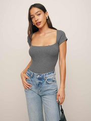 Bardot Ribbed Knit Top