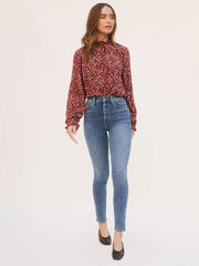 Harper Button Fly High Rise Skinny Jeans