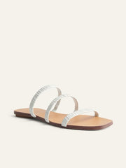 Bardia Ruched Strap Flat Sandal
