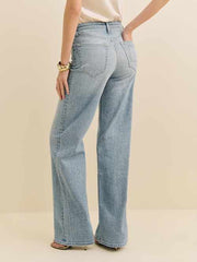 Greta Super Stretch Low Rise Wide Leg Jeans