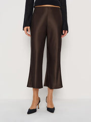Gale Satin Mid Rise Capri Pant