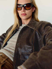 Veda Daphne Leather Bomber