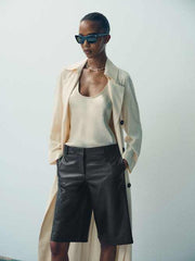 Veda Gisele Leather Low Rise Bermuda Short