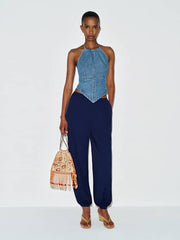 Dana Denim Halter Top