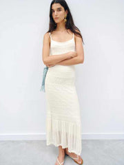 River Cotton Crochet Sweater Dress