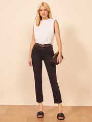 Liza High Rise Straight Cropped Jeans