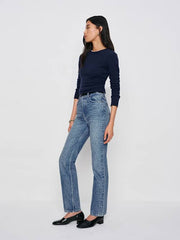 Cynthia High Rise Straight Cropped Jeans
