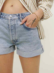 Charlie Cuffed High Rise Jean Shorts