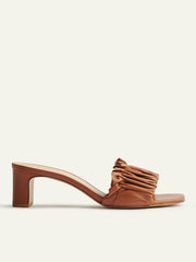 Shereen Ruched Block Heel Mule