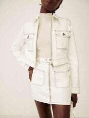 Anna Patch Pocket Denim Mini Skirt