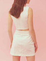 Cher Denim Two Piece Set