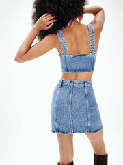 Chrissy Denim Two Piece Set