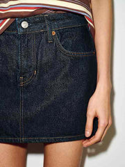 Hazel Low Rise Denim Mini Skirt