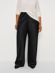 Gale Satin Mid Rise Bias Pant Es