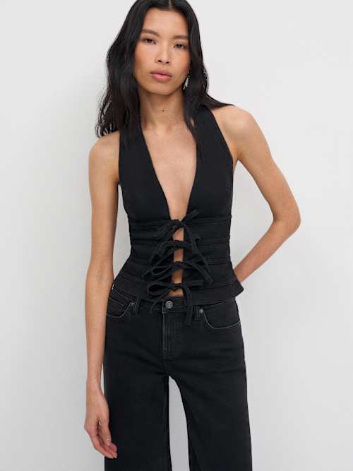 Kyleigh Denim Halter Top