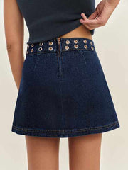 Jaylene Mid Rise Denim Mini Skirt
