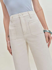 Alyssa Stretch High Rise Wide Leg Cropped Jeans