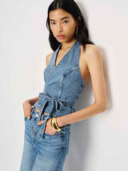 Gaia Denim Halter Top