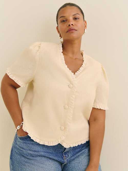 Bess Linen Top Es