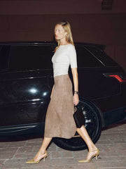 Veda Cole Low Waist Leather Maxi Skirt