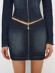 Sunna Super Stretch Denim Mini Skirt