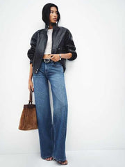 Greta Super Stretch Low Rise Wide Leg Short Jeans