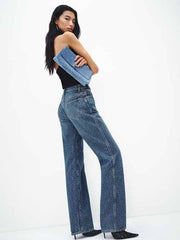 Val 90s Mid Rise Straight Short Jeans