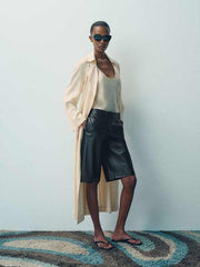 Veda Gisele Leather Low Rise Bermuda Short