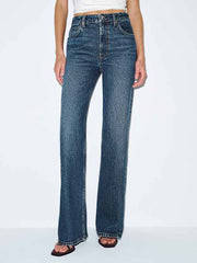 Hunter Stretch Mid Rise Wide Leg Jeans