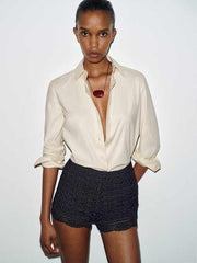 Donya Cotton Crochet Shorts