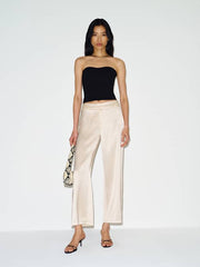 Gisele Satin Low Rise Cropped Pant
