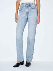 Leda Mid Rise Straight Jeans