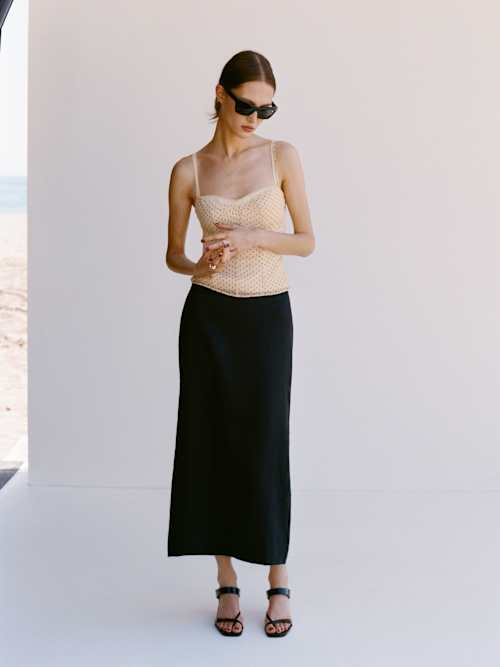 Petites Lydia Linen Skirt